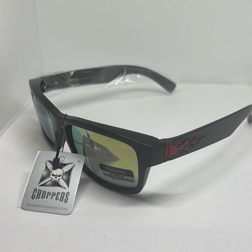 Choppers Biker Flame Mirrored Sunglasses